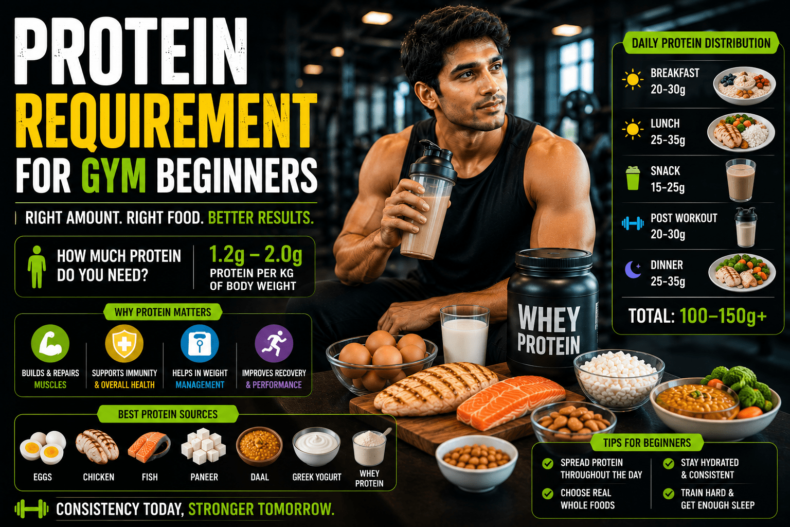 Protein Requirement for Gym Beginners